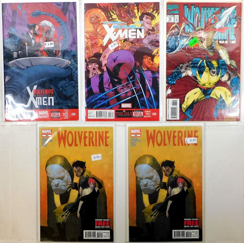 Wolverine Lot of 6 #76, 309 x2, & X-Men 8, 28, (2014) Marvel Comics 1st Print
