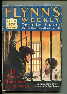 FLYNN'S WEEKLY DETECTIVE FICTION-JAN 15 1927-PULP-CRIME-MYSTERY-TIGER WOMAN-vg-