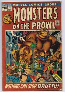 Monsters on the Prowl #18 ORIGINAL Vintage 1972 Marvel Comics Bruttu