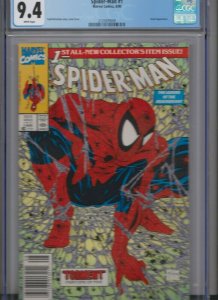 SPIDER-MAN # 1 CGC 9.4 WHITE 8/90  MARVEL COMICS / NEWSSTAND