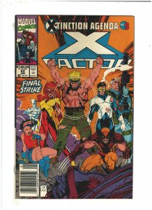 X-Factor #62 VF+ 8.5 Newsstand Marvel Jim Lee 1990 X-Tinction Agenda pt.9