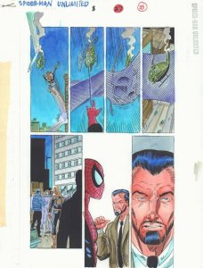 Spider-Man Unlimited #8 p.35 Color Guide Art - Spidey Webs Up by John Kalisz