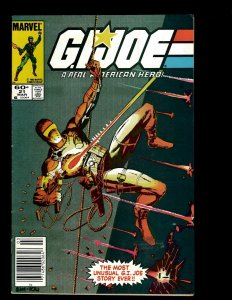 GI Joe # 21 VF- Marvel Comic Book Snake Eyes Storm Shadow Silent Issue GB4