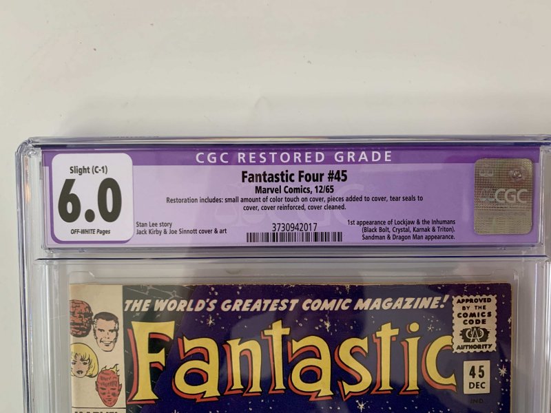 Fantastic Four #45 CGC 6.0 -1st Appearance of Inhumans,