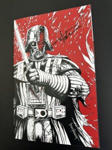Star Wars Darth Vader Black White & Red #1 NM- Battle Damage Var. Signed Kirkham