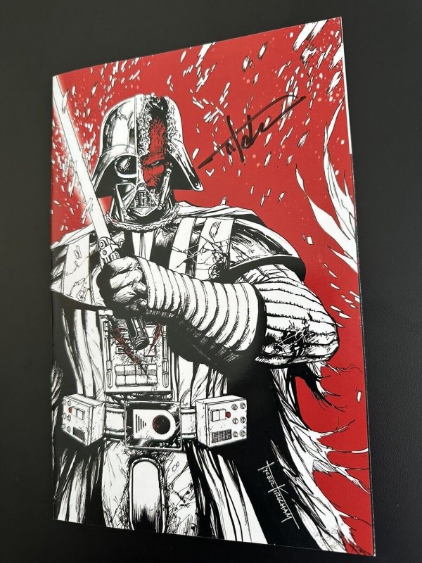Star Wars Darth Vader Black White & Red #1 NM- Battle Damage Var. Signed Kirkham