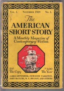 American Short Story #1 11/1929-1st issue-85+years old-pulp thrills-VG-