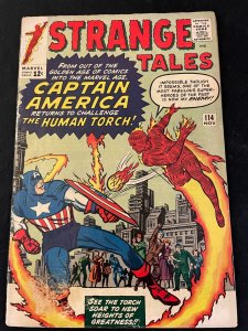 STRANGE TALES #114 First SA Appearance of Captain America/Acrobat, VG- Condition