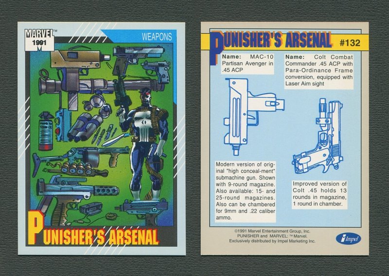 1991 Marvel Comics II  Card  #132 ( Punisher's Arsenal )  MINT