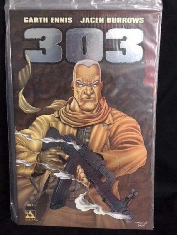 303 #1, NM, Garth Ennis, Burrows, Rifle, Avatar, 2004, Platinum, Signed