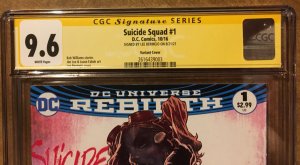 1ST ZOE LAWTON LIVESHOT Suicide Squad Rebirth #1 variant CGC 9.6 NM+ SIGNED Berm