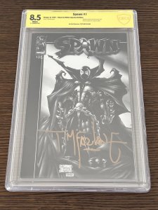 Spawn #1 Black and White Cover (1997). 8.5, CBCS, Signed by McFarlane.