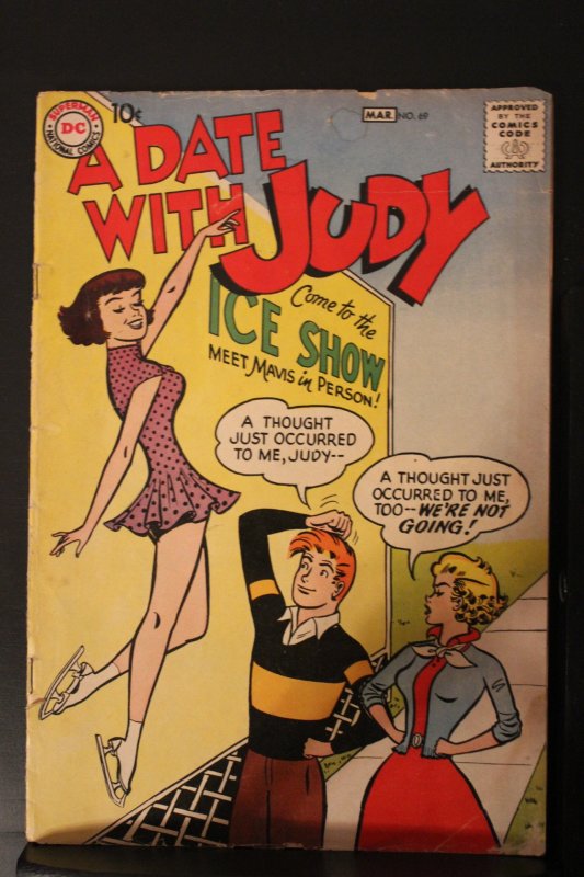 A Date with Judy #69 (1959) Mid-High-Grade FN+ Ice Skating Show Cover Wow!