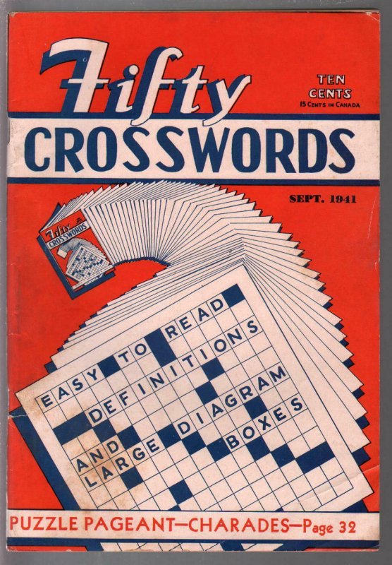 Fifty Crosswords #1 9/1941-Harle-1st issue-WWII era-high grade-infinity cover...