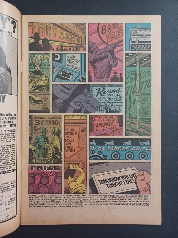 Captain America #111 - Madame Hydra/Viper -  Stan Lee - Steranko - 1969 - FN+