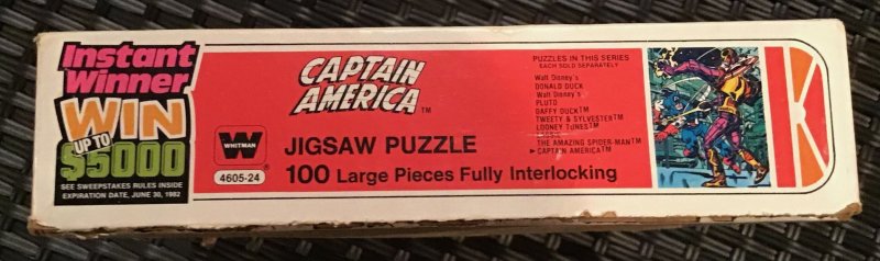 Captain America Jigsaw Puzzle, 1981, Complete