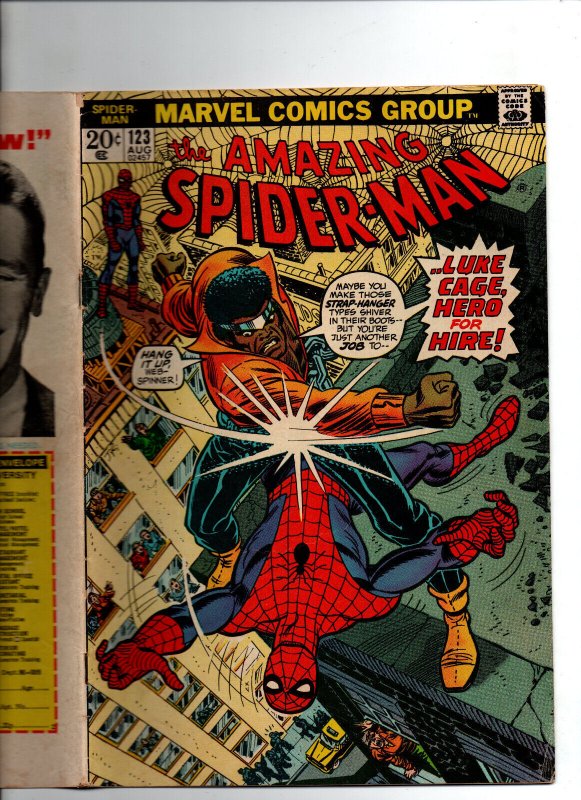 Amazing Spider-Man #123 - Luke Cage - 1973 - FN/VF