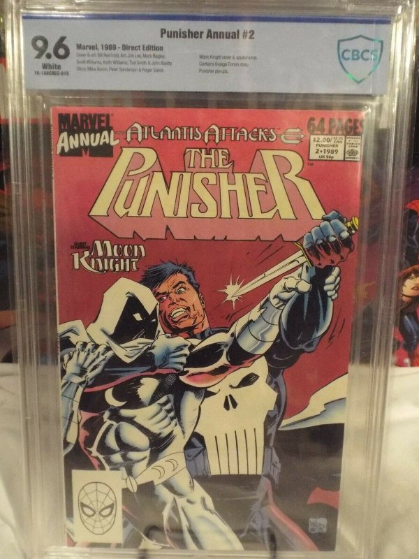 Punisher Annual #2 - CBCS 9.6 - NM+ - 1989 - Atlantis Attacks - Moon Knight