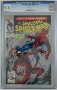 Amazing Spider-Man #361 CGC 9.6 - 2nd printing - 1st full Carnage - white pages 