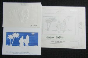 CHRISTMAS Embark into Egypt Emboss Detail 10x8 Greeting Card Art #X5031