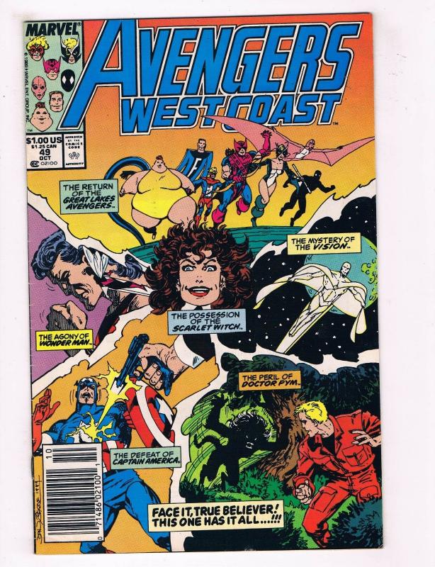 Avengers West Coast #49 VG Marvel Comics Comic Book Scarlet Witch Oct 1989 DE34