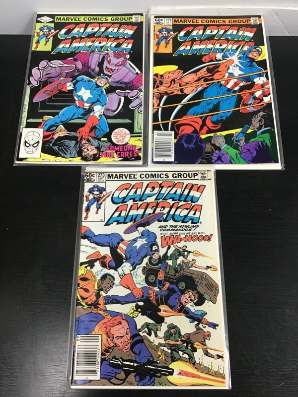 3PC CAPTAIN AMERICA LOT (8.0) #270, 271, 273!! 1982