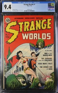 Strange Worlds #1 1950 CGC 9.4 - Classic Golden Age GGA Cover - Gene Fawcette