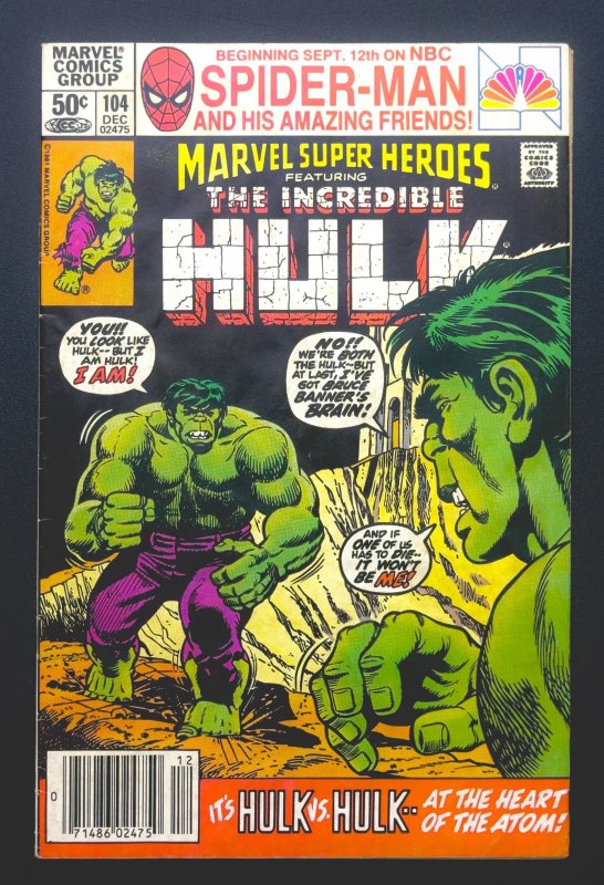 MSH Incredible Hulk #104 (1968) -  Hulk vs. Hulk Iconic Battle - VG/FN