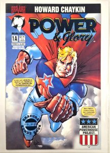 POWER & GLORY 1A (February 1994)  VF HOWARD CHAYKIN Blue/ Silver  Foil Cover