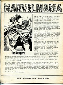 MarvelMania Catalog #2 1970-Jim Steranko-Jack Kirby-membership kit-VG