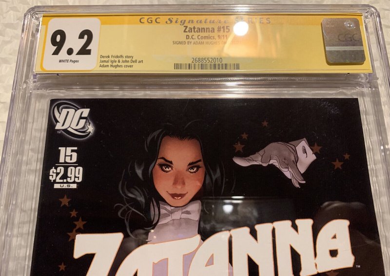 SIGNED Zatanna #15 CGC 9.2 NM- Rare Classic Adam Hughes Cover Variant