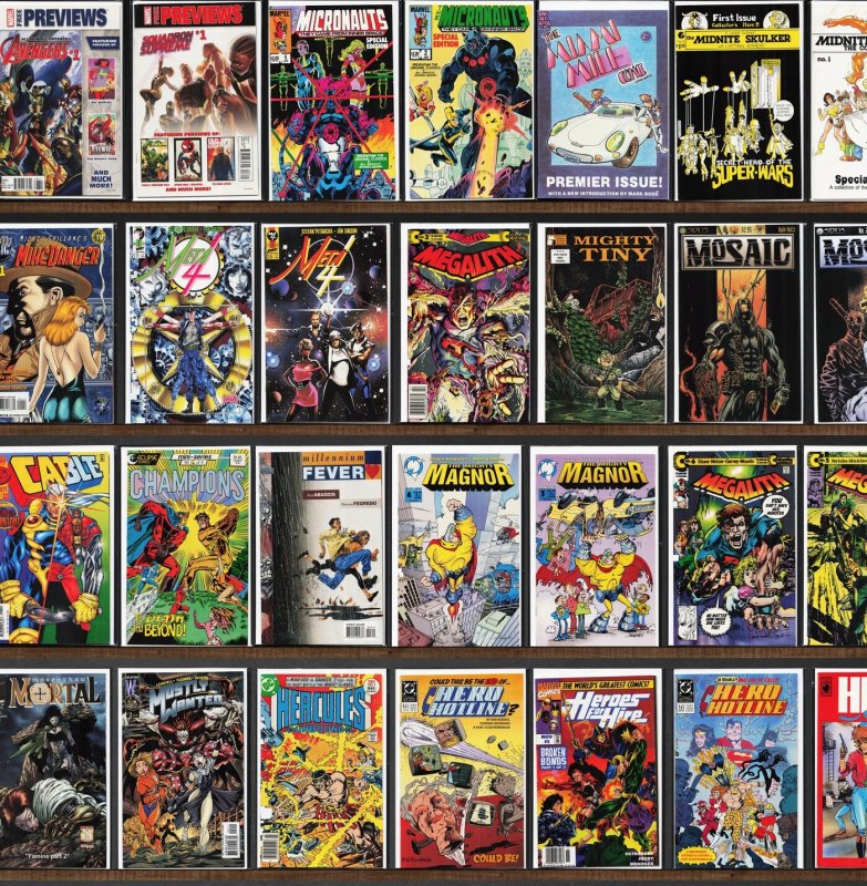 Huge Lot 130+ Comics with Marvel Previews, Hero Sandwich & More!