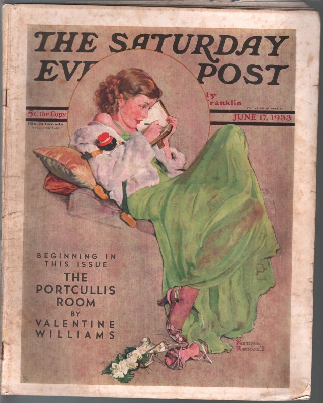 Saturday Evening Post  6/17/1933-Rockwell cover-complete magazine-VG