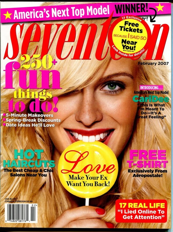 Seventeen 2/2007-CariDee-America's Next Top Model winner-hot haircuts-FN/VF