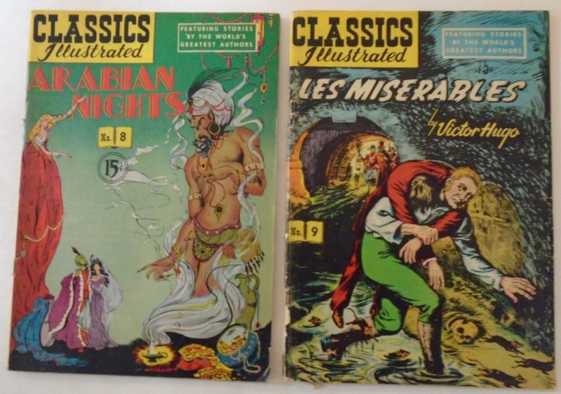 *Classics Illustrated #1, 3-5, 8-9 (6 Books) Guide = $82 