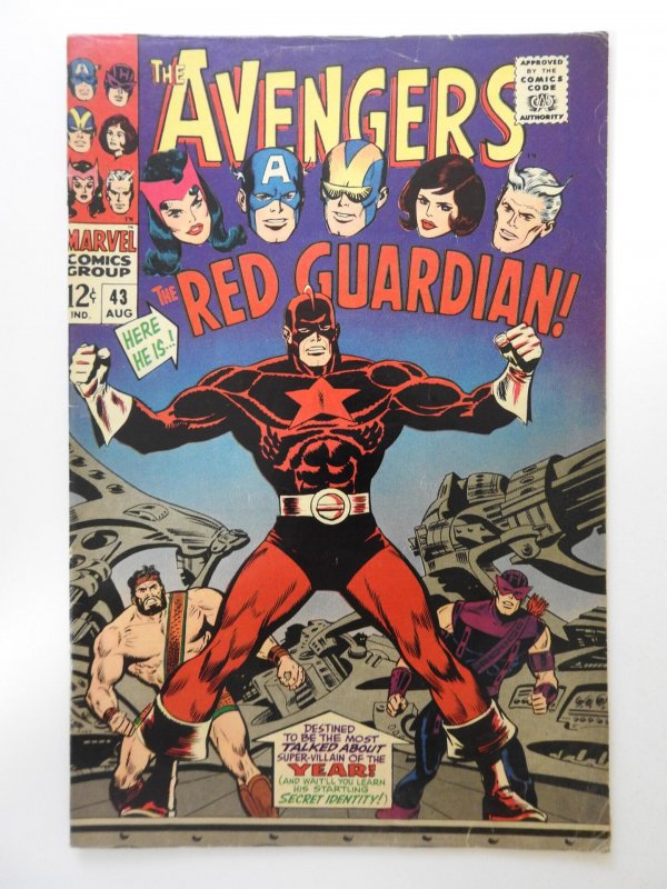 The Avengers #43 (1967) VG Cond! 1st app of the Red Guardian! Moisture damage