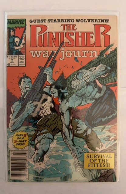 The Punisher War Journal #7 NEWSSTAND EDITION *1st Team-up- Punisher & Wolverine