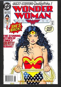 Wonder Woman (1987) #63 VF+ 8.5 Deathstroke! Brian Bolland Cover!