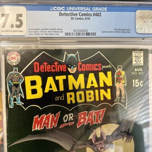 Detective Comics 402 CGC 7.5 2nd Man-Bat, Neal Adams cover
