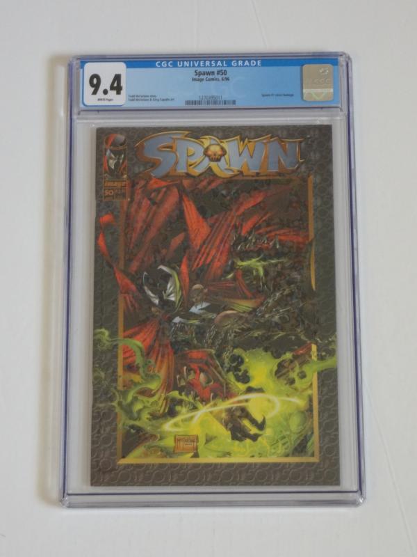 Spawn #50 CGC 9.4; Double-size issue!!  Cover homage to Spawn #1!!