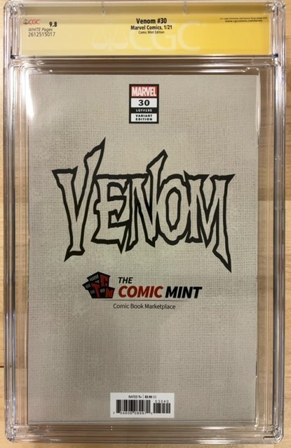 Venom #30 Lee Cover (2021) CGCSS 9.8 Signed by Cates & Stegman (broken case)