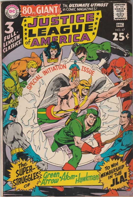 Justice League of America #67 (1968) Mid-Grade giant size key! FN Wow