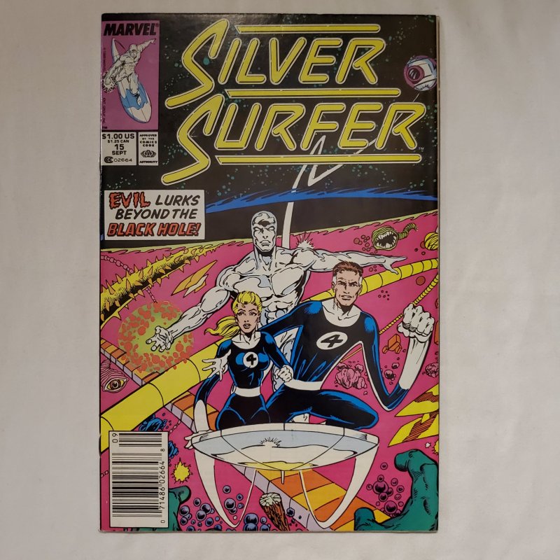 Silver Surfer 15 Near Mint- Art by Joe Rubinstein