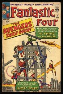 Fantastic Four #26 GD/VG 3.0 Avengers Crossover!! The Thing!!