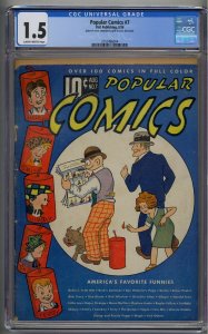 POPULAR COMICS #7 CGC 1.5 VERY RARE GOLDEN AGE DELL