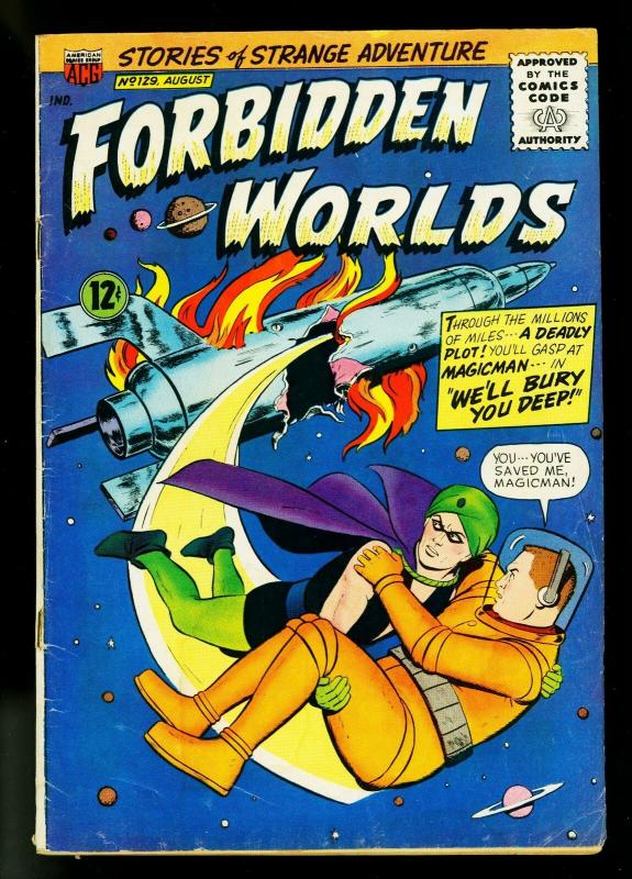 Forbidden Worlds #129 1965- Magicman- Retro rocket cover- ACG- VG