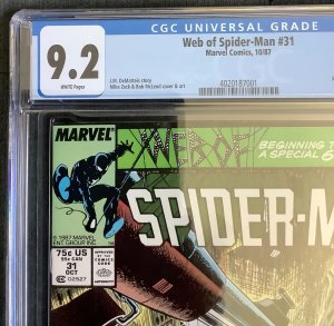 Web of Spider-Man #31 Newsstand Edition (1987, Marvel) - CGC 9.2