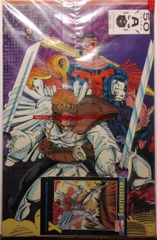 X-Force #1 Reverse Negative w/ Shatterstar card (1991)
