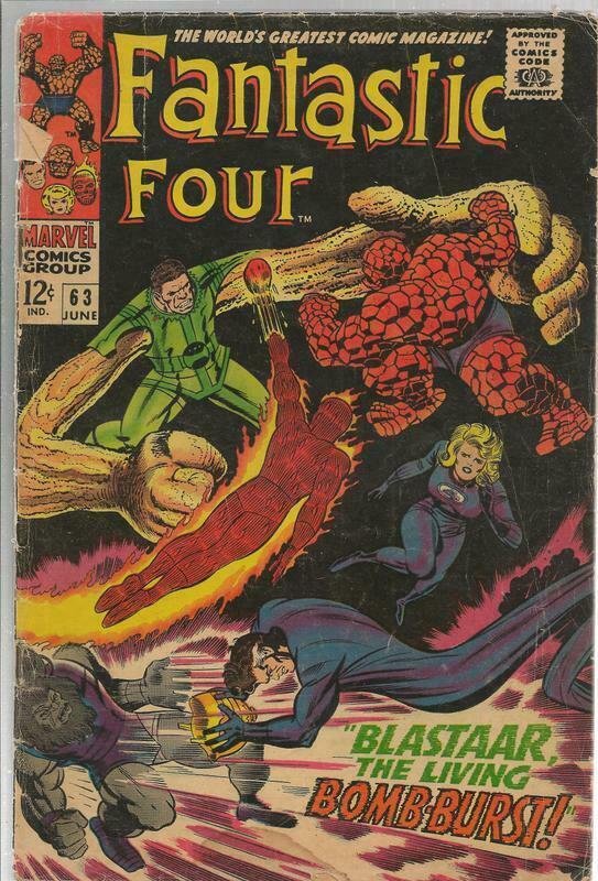 Fantastic Four #63 ORIGINAL Vintage 1967 Marvel Comics Blastaar Sandman