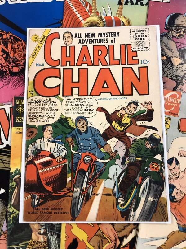 Charlie Chan #6 VG+ 4.5 charlton publication GOLDEN AGE ten cents 1955 kirby